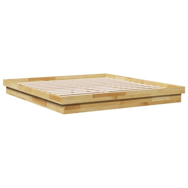 Bedframe Zonder Matras Massief Hout Eiken - Afbeelding 8