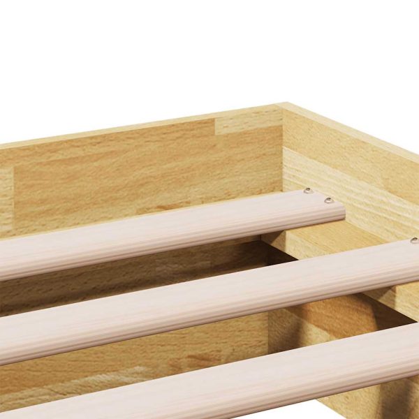 Bedframe Zonder Matras Massief Hout Eiken - Afbeelding 9