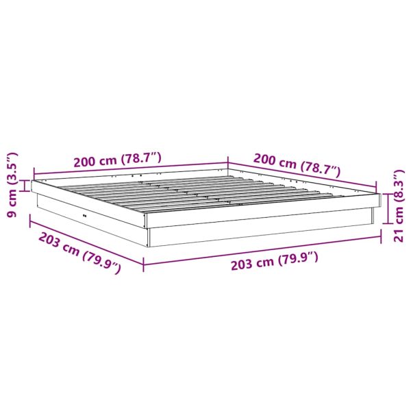 Bedframe Zonder Matras Massief Hout Eiken - Afbeelding 11