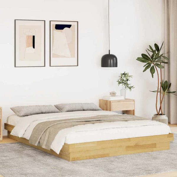 Bedframe Zonder Matras Massief Hout Eiken - Afbeelding 22