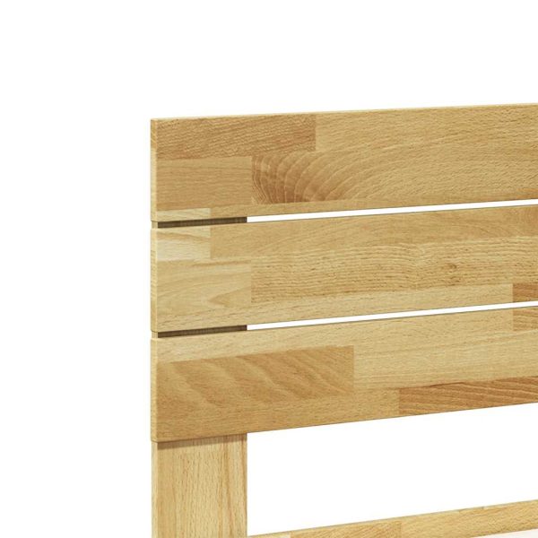 Bedframe Hoofdeinde Zonder Matras Massief Hout Eiken - Afbeelding 9