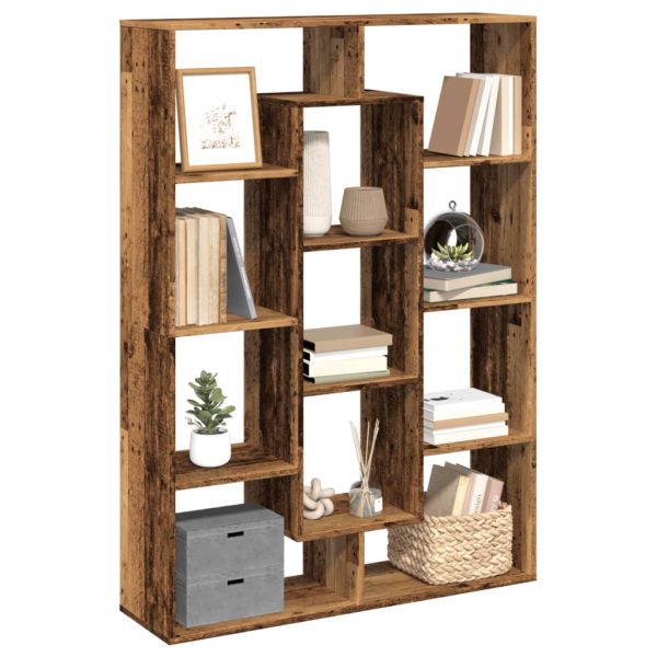 Boekenkast 102X29X Bewerkt Hout Kleurig Oud Hout - Afbeelding 4