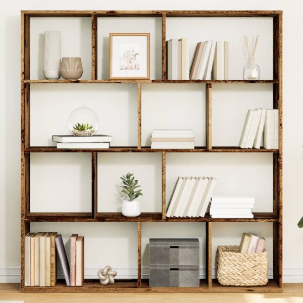 Boekenkast 102X29X Bewerkt Hout Kleurig Oud Hout - Afbeelding 13