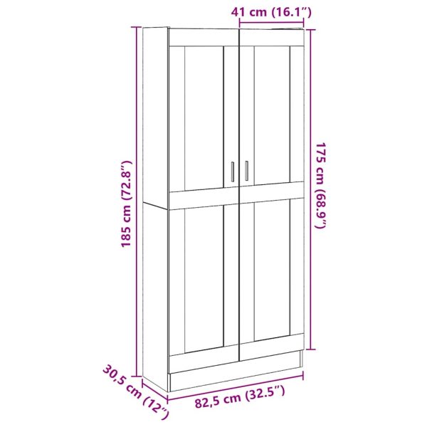 Hoge Kast 82,5X30,5X Bewerkt Hout Kleurig - Afbeelding 9