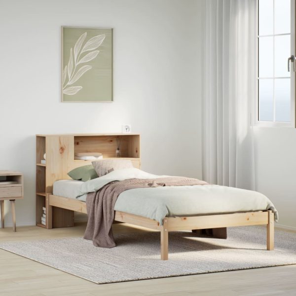 Bed Met Boekenkast Zonder Matras Massief Grenenhout