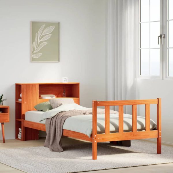 Bed Met Boekenkast Zonder Matras Massief Grenenhout - Afbeelding 13