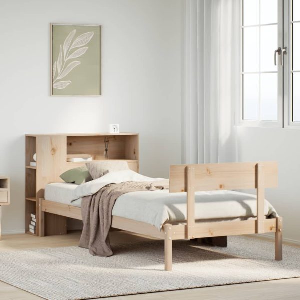 Bed Met Boekenkast Zonder Matras Massief Grenenhout