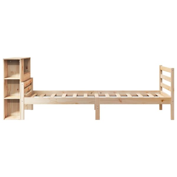 Bed Met Boekenkast Zonder Matras Massief Grenenhout - Afbeelding 5