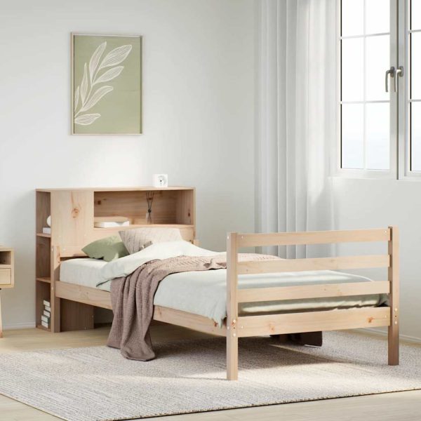 Bed Met Boekenkast Zonder Matras Massief Grenenhout