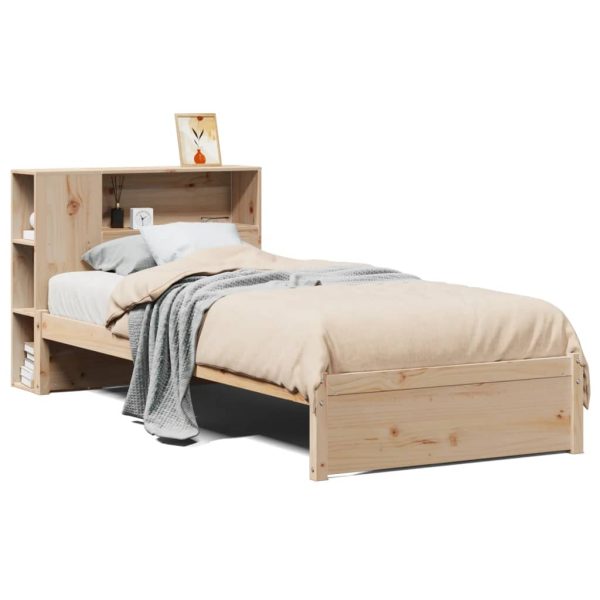 Bed Met Boekenkast Zonder Matras Massief Grenenhout - Afbeelding 2