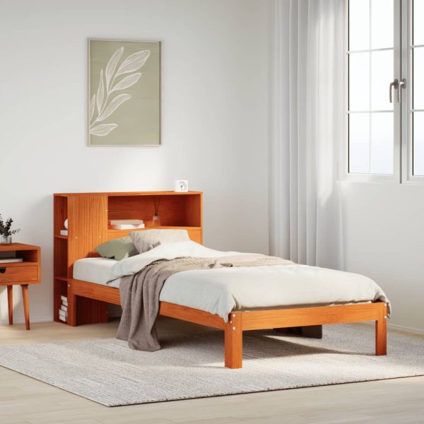 Bed Met Boekenkast Zonder Matras Grenenhout