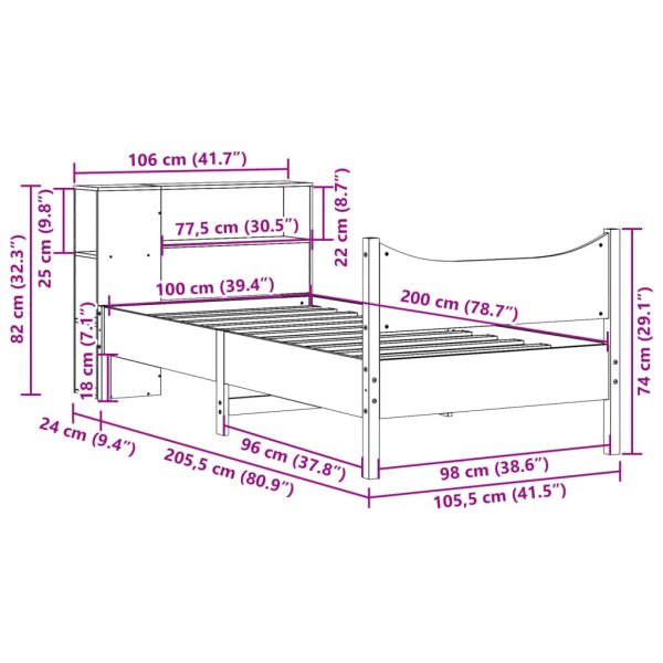 Bedframe Zonder Matras Massief Grenenhout - Afbeelding 11