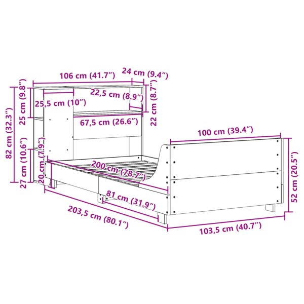 Bedframe Zonder Matras Massief Grenenhout - Afbeelding 12