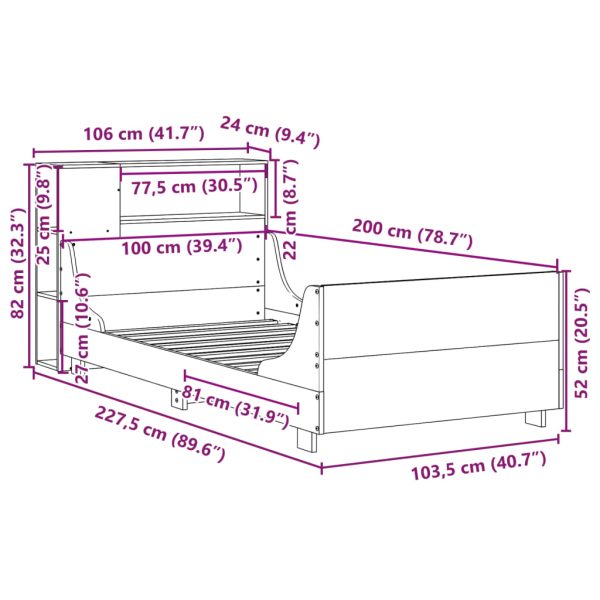 Bedframe Zonder Matras Massief Grenenhout - Afbeelding 12