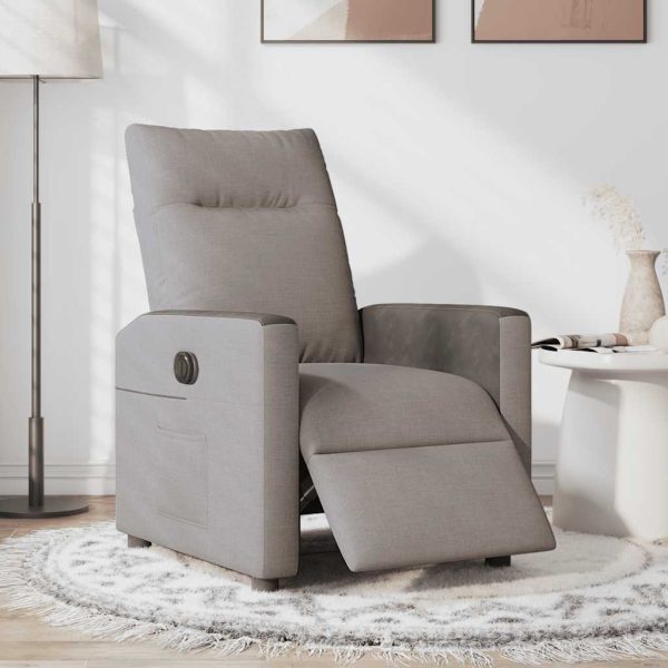 Fauteuil Verstelbaar Elektrisch Stof Taupe - Afbeelding 2