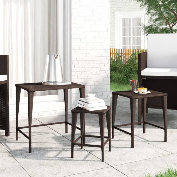 Tuintafeltjesset 3 St Poly Rattan - Afbeelding 9