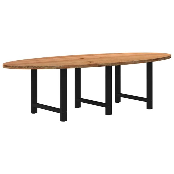 Eettafel Ovaal Massief Eikenhout Lichtbruin - Afbeelding 16