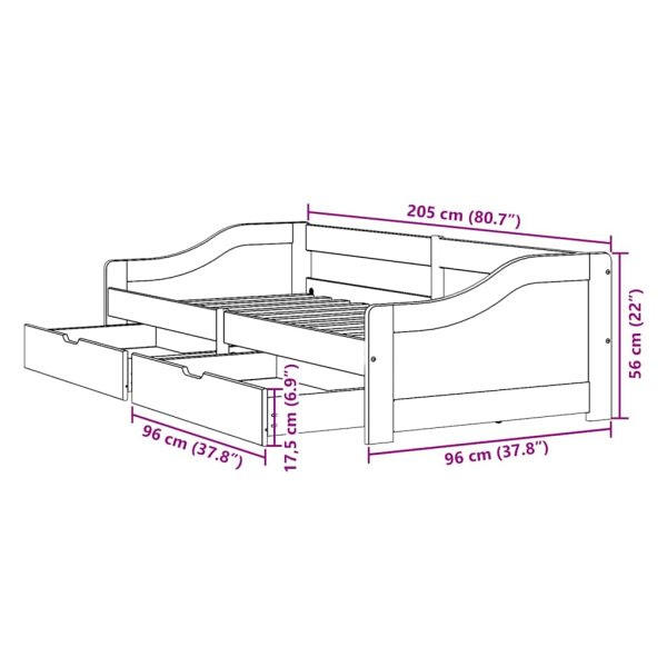 Slaapbank Met 2 Lades Zonder Matras Irun 90X200 Cm - Afbeelding 10