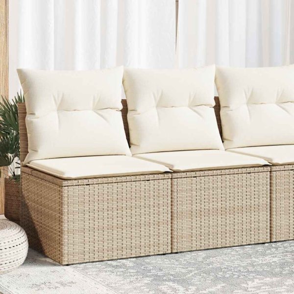 2-Delige Loungeset Met Kussens Poly Rattan Acacia - Afbeelding 11