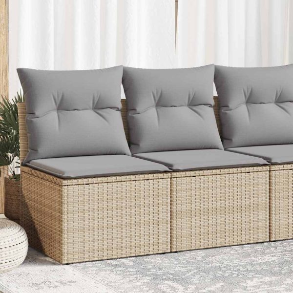 2-Delige Loungeset Met Kussens Poly Rattan Acacia - Afbeelding 13