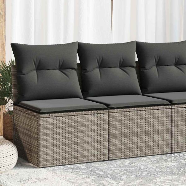 2-Delige Loungeset Met Kussens Poly Rattan Acacia - Afbeelding 12