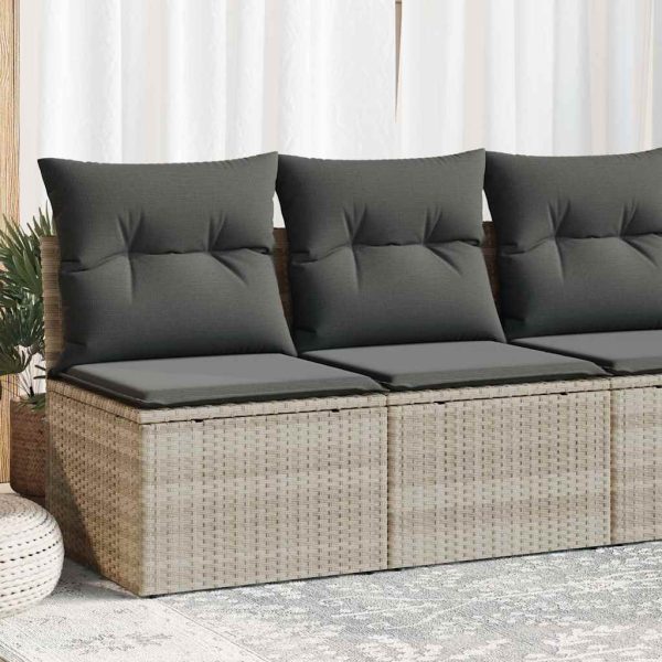 2-Delige Loungeset Met Kussens Poly Rattan Acacia - Afbeelding 14