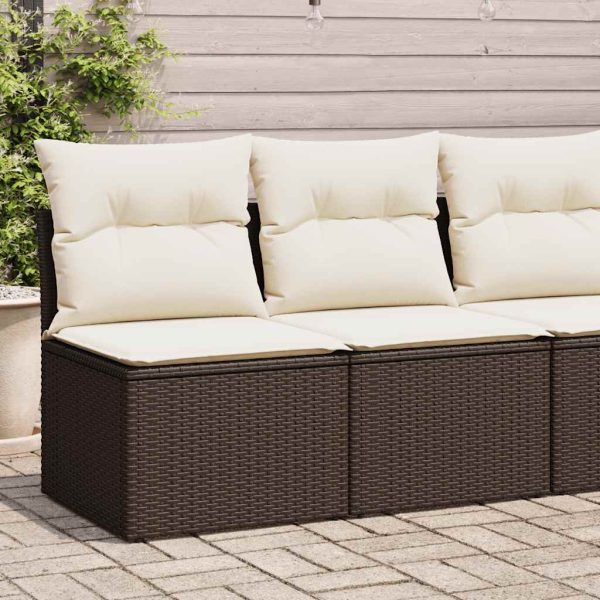 2-Delige Loungeset Met Kussens Poly Rattan Acacia - Afbeelding 9