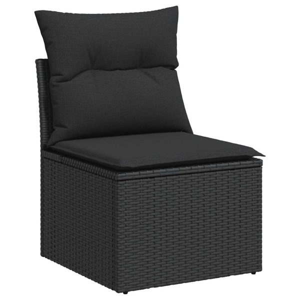 2-Delige Loungeset Met Kussens Poly Rattan Acacia - Afbeelding 4