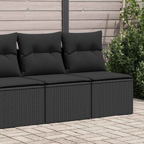 2-Delige Loungeset Met Kussens Poly Rattan Acacia