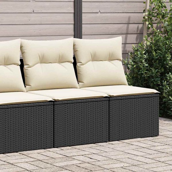 2-Delige Loungeset Met Kussens Poly Rattan Acacia - Afbeelding 12