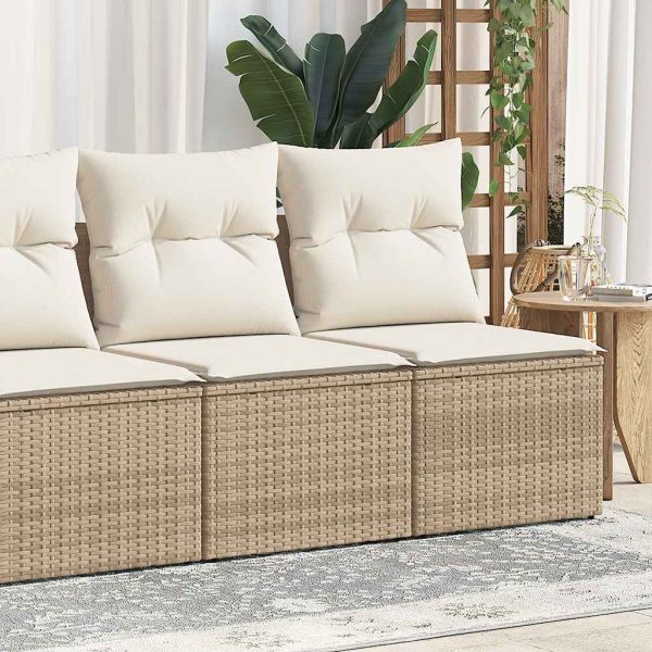 2-Delige Loungeset Met Kussens Poly Rattan Acacia - Afbeelding 15