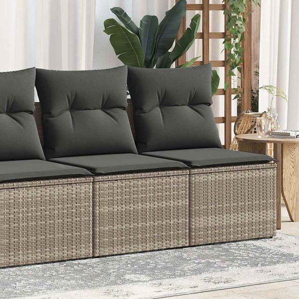 2-Delige Loungeset Met Kussens Poly Rattan Acacia - Afbeelding 14