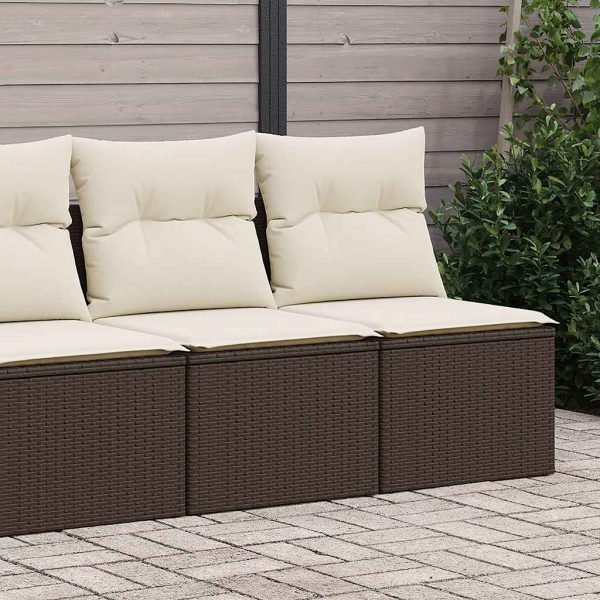 2-Delige Loungeset Met Kussens Poly Rattan Acacia - Afbeelding 13