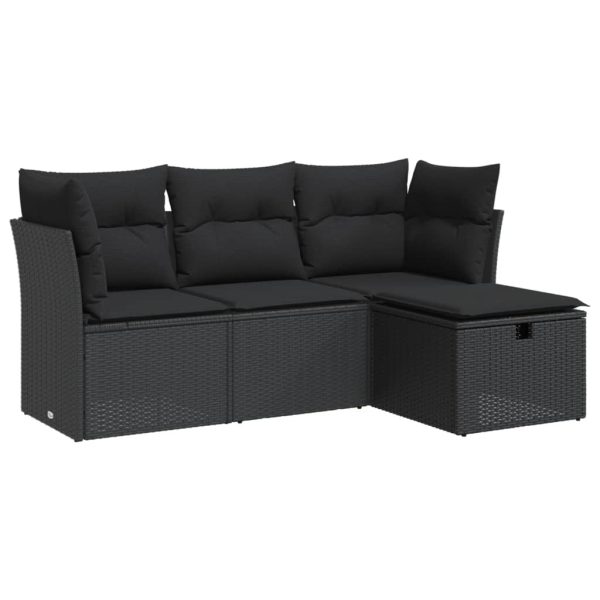 4-Delige Loungeset Met Kussens Poly Rattan - Afbeelding 2