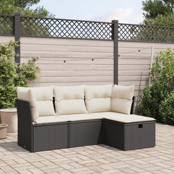 4-Delige Loungeset Met Kussens Poly Rattan - Afbeelding 16