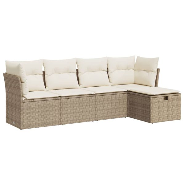 Loungeset Met Kussens Poly Rattan - Afbeelding 2