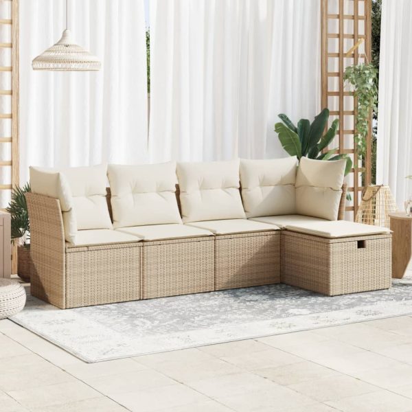 Loungeset Met Kussens Poly Rattan