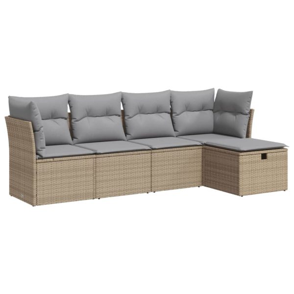 Loungeset Met Kussens Poly Rattan - Afbeelding 2