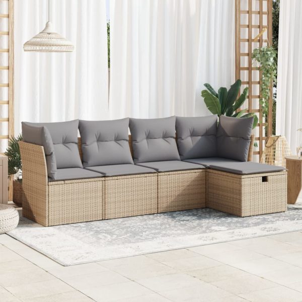 Loungeset Met Kussens Poly Rattan