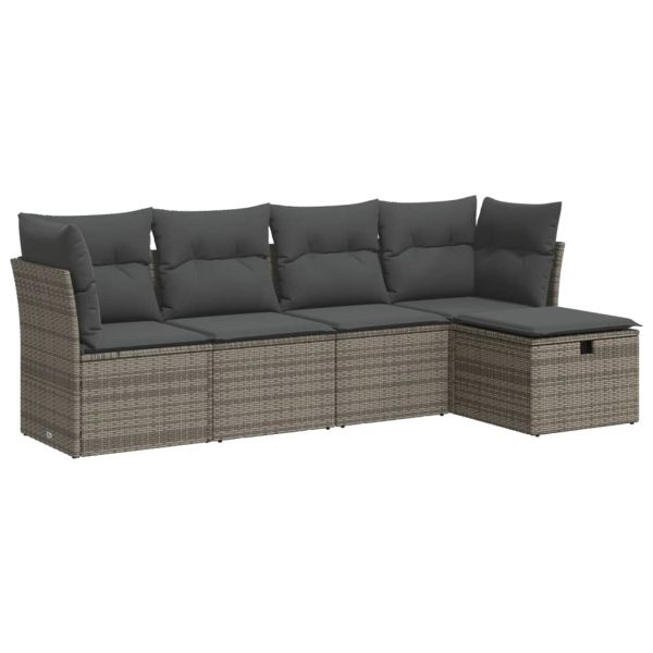 Loungeset Met Kussens Poly Rattan - Afbeelding 2