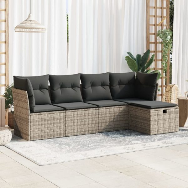 Loungeset Met Kussens Poly Rattan