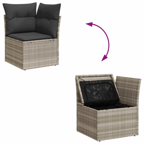 Loungeset Met Kussens Poly Rattan - Afbeelding 7