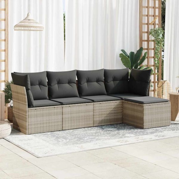 Loungeset Met Kussens Poly Rattan