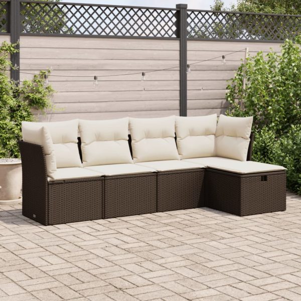 Loungeset Met Kussens Poly Rattan - Afbeelding 24