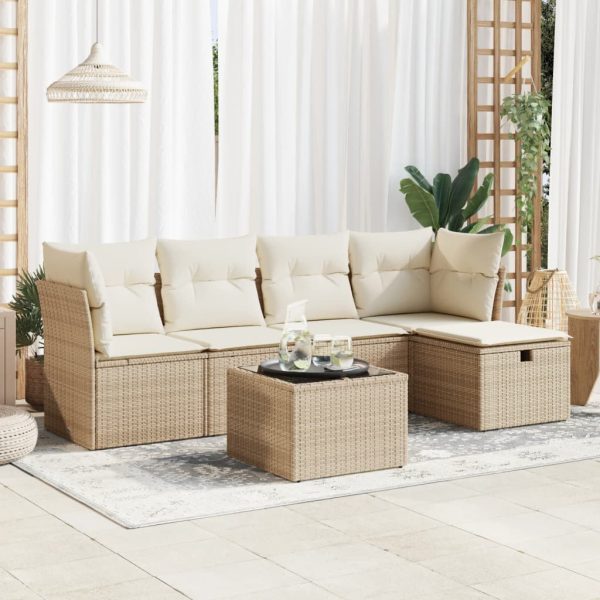 Loungeset Met Kussens Poly Rattan - Afbeelding 14