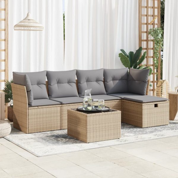 Loungeset Met Kussens Poly Rattan - Afbeelding 19