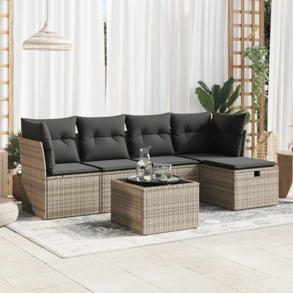 Loungeset Met Kussens Poly Rattan - Afbeelding 13