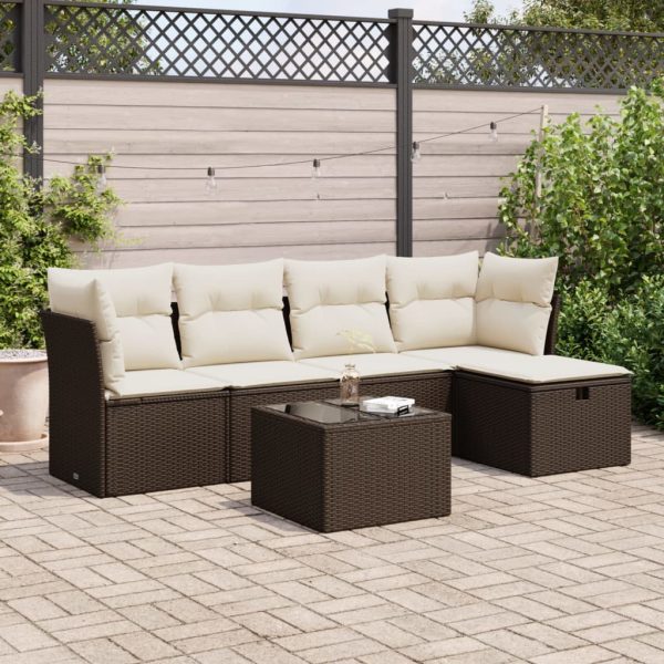 Loungeset Met Kussens Poly Rattan - Afbeelding 15