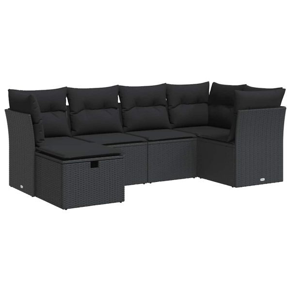 Loungeset Met Kussens Poly Rattan - Afbeelding 2