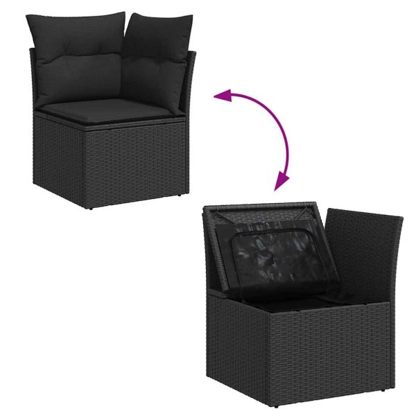 Loungeset Met Kussens Poly Rattan - Afbeelding 7